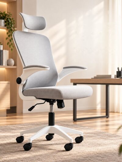 Cadeira Escritório Ergonômica C7 Neo Office branca, ambientada