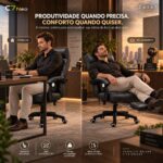Cadeira Escritório C7 Neo Prestige preta, para trabalhar e relaxar